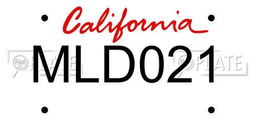 MLD021 California License Plate
