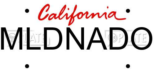 MLDNADO California License Plate