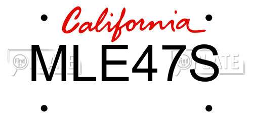 MLE47S California License Plate