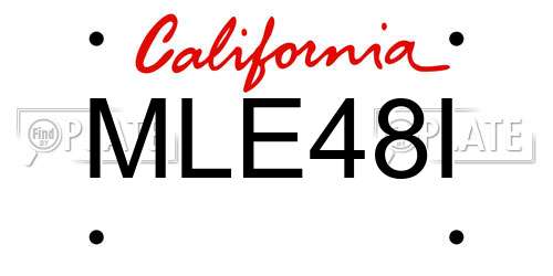 MLE48I California License Plate