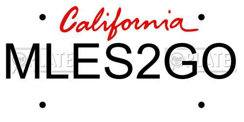 MLES2GO California License Plate