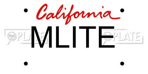 MLITE California License Plate