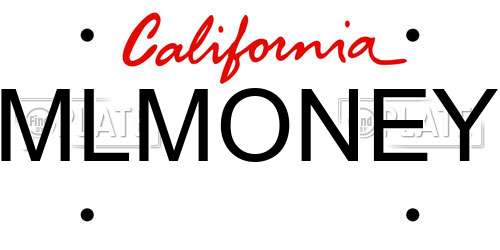 MLMONEY California License Plate