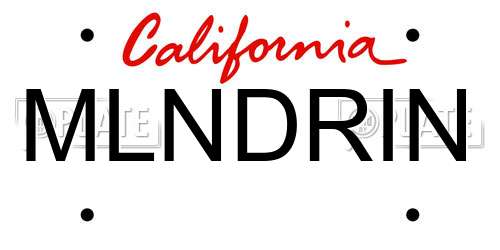 MLNDRIN California License Plate