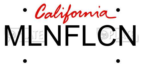 MLNFLCN California License Plate
