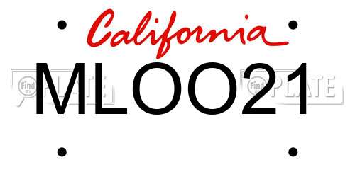 MLOO21 California License Plate