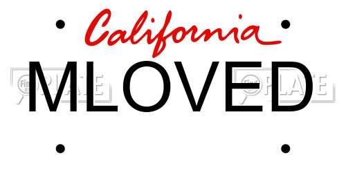 MLOVED California License Plate
