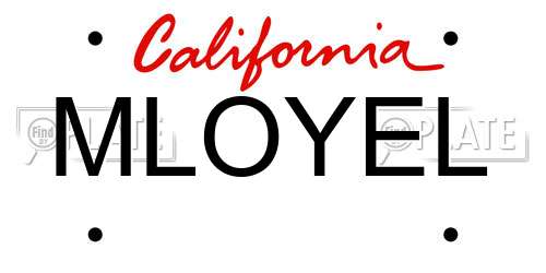 MLOYEL California License Plate