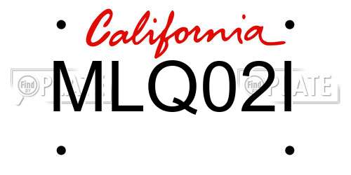MLQ02I California License Plate