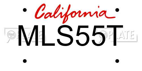 MLS55T California License Plate
