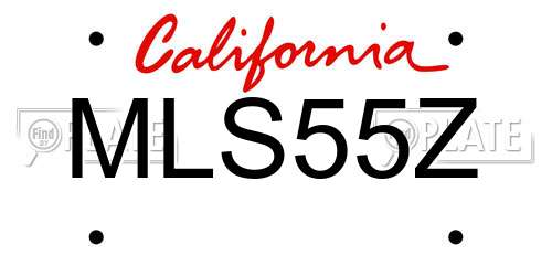 MLS55Z California License Plate