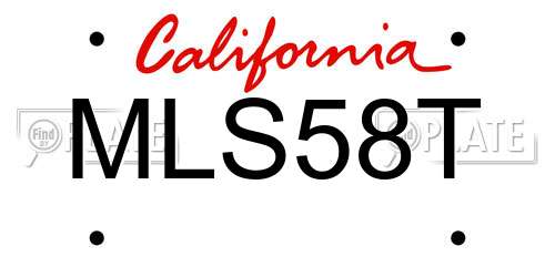 MLS58T California License Plate