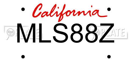 MLS88Z California License Plate