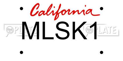 MLSK1 California License Plate