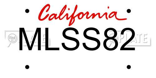 MLSS82 California License Plate