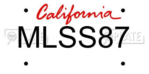 MLSS87 California License Plate