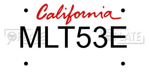 MLT53E California License Plate