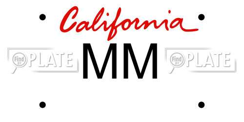 MM California License Plate