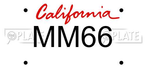 MM66 California License Plate