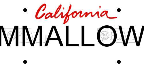 MMALLOW California License Plate