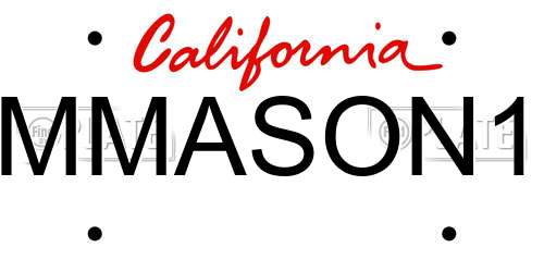 MMASON1 California License Plate