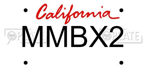 MMBX2 California License Plate