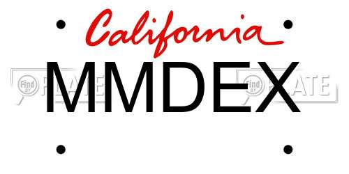 MMDEX California License Plate
