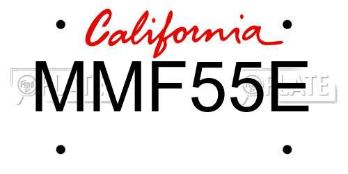 MMF55E California License Plate
