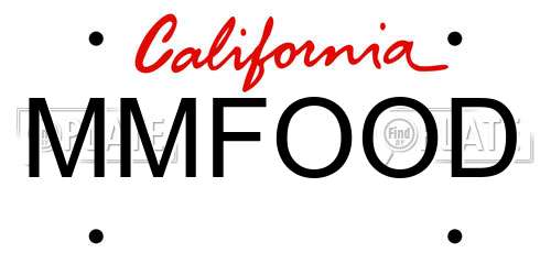 MMFOOD California License Plate
