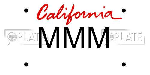 MMM California License Plate