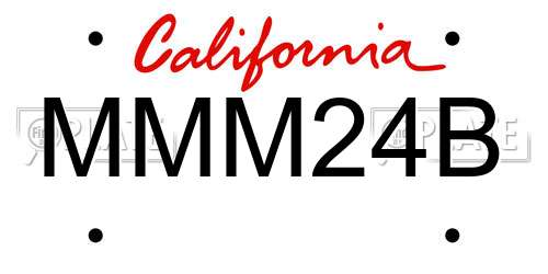 MMM24B California License Plate