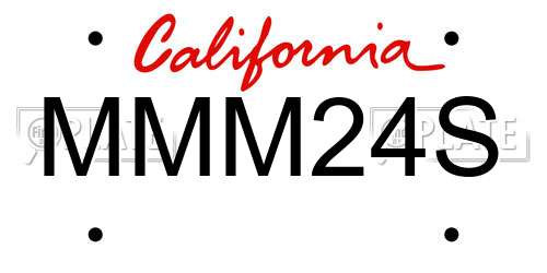 MMM24S California License Plate