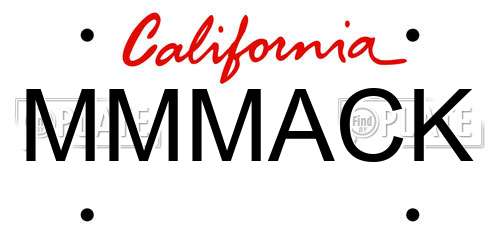 MMMACK California License Plate
