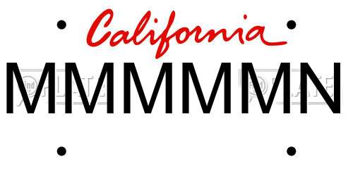 MMMMMN California License Plate