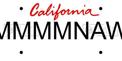 MMMMNAW California License Plate