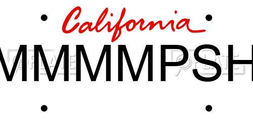 MMMMPSH California License Plate