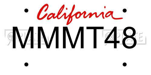 MMMT48 California License Plate