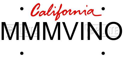 MMMVINO California License Plate