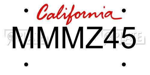 MMMZ45 California License Plate