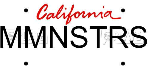 MMNSTRS California License Plate