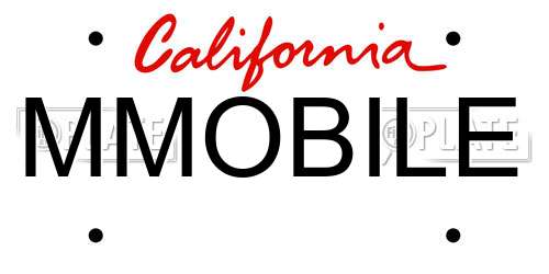 MMOBILE California License Plate