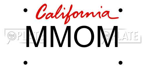 MMOM California License Plate