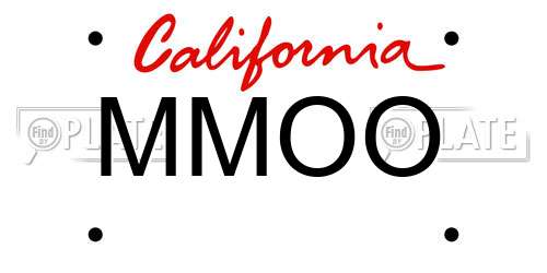 MMOO California License Plate