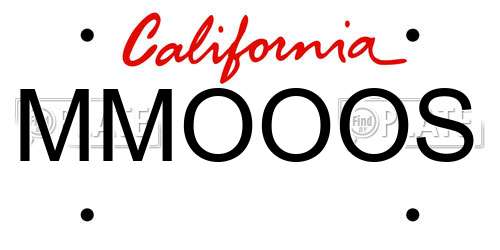 MMOOOS California License Plate