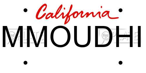 MMOUDHI California License Plate