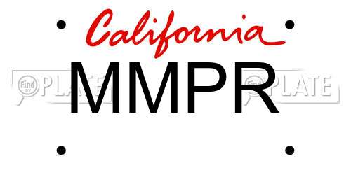 MMPR California License Plate