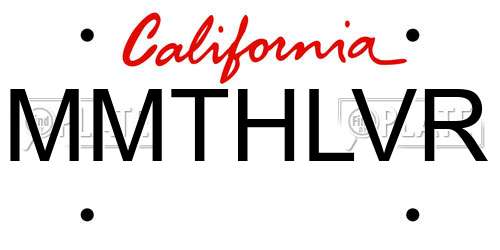 MMTHLVR California License Plate