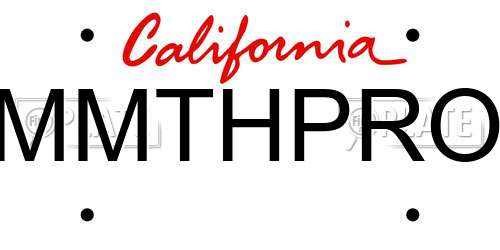 MMTHPRO California License Plate