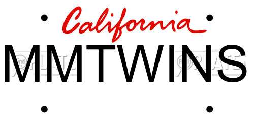 MMTWINS California License Plate