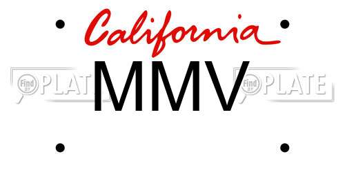 MMV California License Plate
